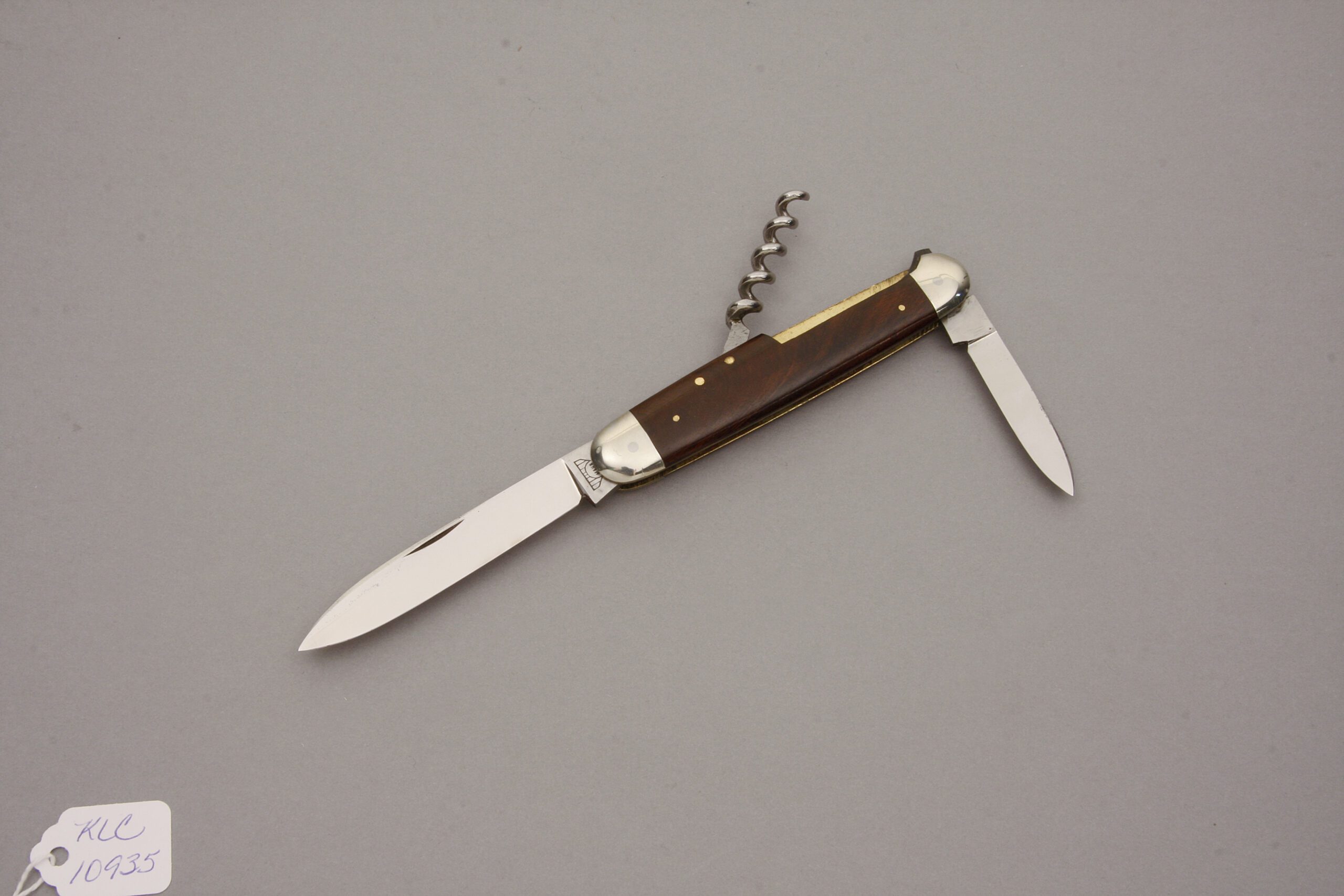 Bruckmann Knives Large Bartenders Knife with Ebony Wood Handle Scales handle material - Obverse Side - Item #KLC10935