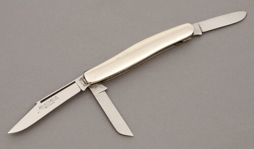 Remington Knives R3489 Stockman with Nickel Silver Handle Scales handle material - Obverse Side - Item #KLC10939