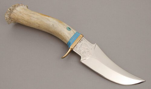 Unknown Maker Hunter with Crown Stag Handle handle material - Obverse Side - Item #KLC10940