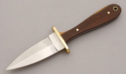 Jerry Sokol Boot Dagger with Ebony Wood Scales handle material - Obverse Side - Item #KLC10958