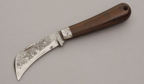 J. Russell Green River Hawkbill with Cocobolo Wood Handle Scales handle material - Obverse Side - Item #KLC10962