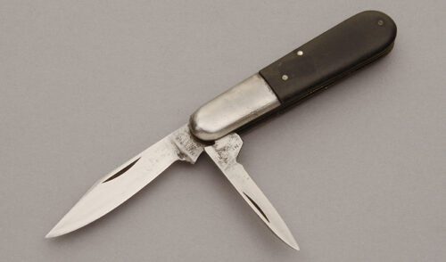 Miller Bros. Two Blade Barlow with Ebony Handle Scales handle material - Obverse Side - Item #KLC10964