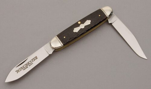Winchester Knives W15 2991 Equal End Moose with Brown Jigged Bone Scales handle material - Obverse Side - Item #KLC10984