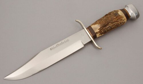 American Blade Collectors Asso Original Bowie Knife with Stag Handle handle material - Obverse Side - Item #KLC10996