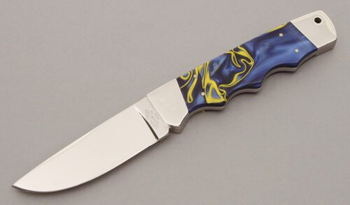 Canal Street Cutlery Catskill Drop Point Hunter with St. Elmo's Fire Kirinite handle material - Obverse Side - Item #KLC11011