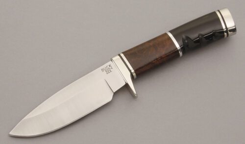 Buck Knives Vanguard Hunter with Ironwood/Buffalo Horn Handle handle material - Obverse Side - Item #KLC11033