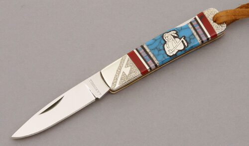A.G. Russell A325 Chief Sitting Bull Folder with Turquoise