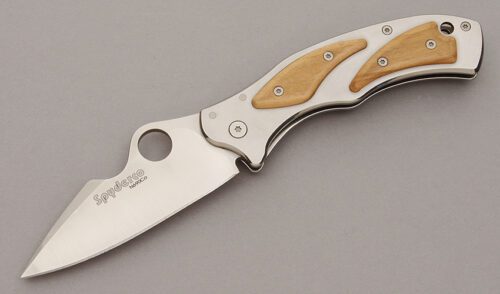Spyderco Knives C99P Volpe Framelock Folder with Stainless Steel Frame handle material - Obverse Side - Item #KLC11036