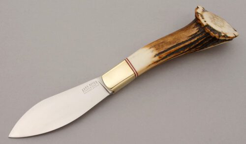 Bark River Knife & Tool Lil' Nessy with Sambar Stag Crown Handle handle material - Obverse Side - Item #KLC11045