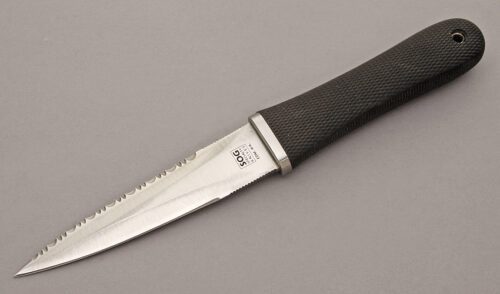 Sog Knives Pentagon with Kraton handle material - Obverse Side - Item #KLC11054