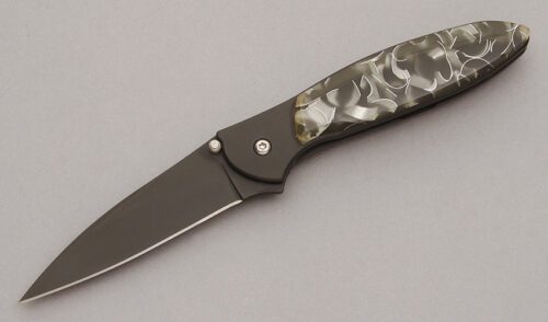 Kershaw Knives 1660 Leek Framelock with Black Coated Stainless Frame handle material - Obverse Side - Item #KLC11077