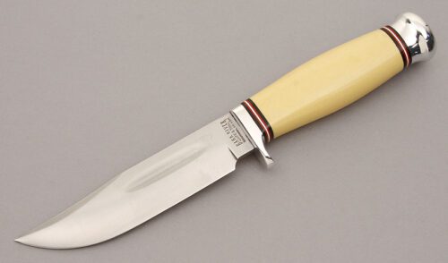 Bark River Knife & Tool Boone with Ivory Micarta Handle handle material - Obverse Side - Item #KLC11103
