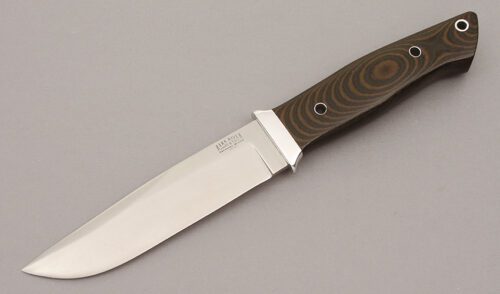 Bark River Knife & Tool Sandstorm with Black & Brown Canvas Micarta handle material - Obverse Side - Item #KLC11105