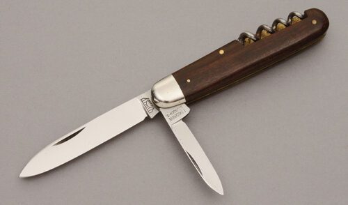 Bruckmann Knives 3 Blade Utility with Ebony Wood Scales handle material - Obverse Side - Item #KLC11113