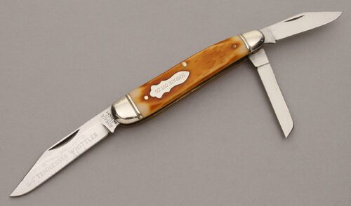Schrade Cutlery Tennessee Whittler with Jigged Delrin Scales handle material - Obverse Side - Item #KLC11114