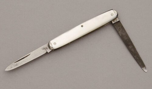 J.A. Henckels Senator Pen Knife with Mother of Pearl Scales handle material - Obverse Side - Item #KLC11117