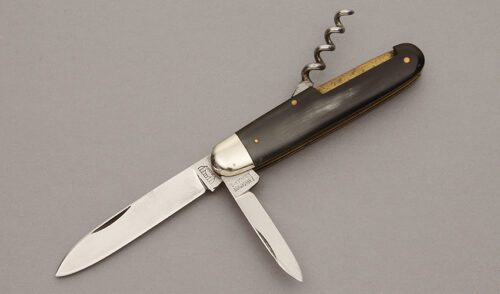 Bruckmann Knives Utility Folder with Cattle Horn Handle Scales handle material - Obverse Side - Item #KLC11118