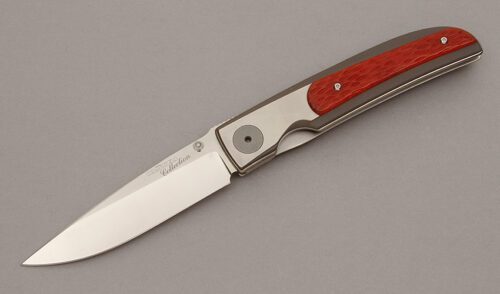 Klotzli Knives Linerlock Folder with Titanium Handles handle material - Obverse Side - Item #KLC11120
