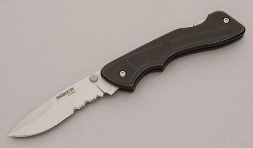 Boker Knives 110560 Clip Lockback Folder with Black Aluminum Frame handle material - Obverse Side - Item #KLC11122