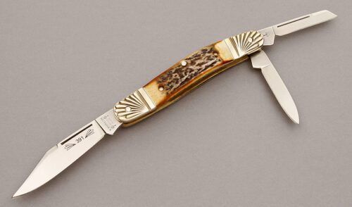 Boker Knives 28023 Whittler with Stag Handle Scales handle material - Obverse Side - Item #KLC11123