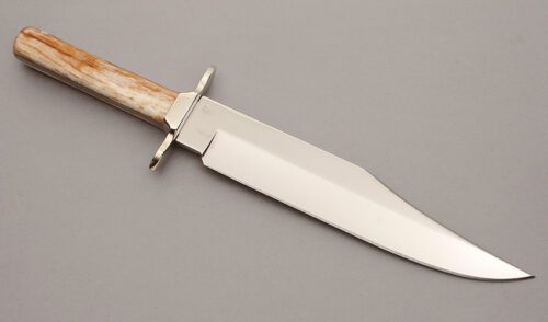 Buck Knives Bowie with Giraffe Bone Handles handle material - Obverse Side - Item #KLC11127