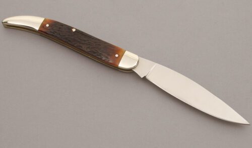 A.G. Russell 2003 Texas Rangers Toothpick with Jigged European Red Deer Bone handle material - Obverse Side - Item #KLC11148