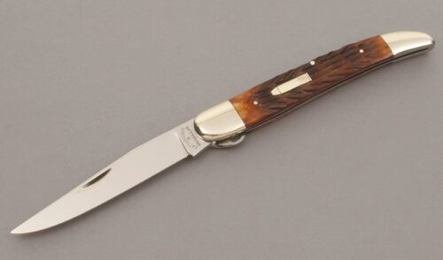 Cattaraugus Cutlery KCC FH-1 Folding Hunter with Brown Jigged Bone Scales handle material - Obverse Side - Item #KLC11155