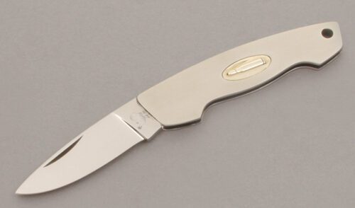 Hen & Rooster CM-9 .300 Savage Canoe with Stainless Steel Frame handle material - Obverse Side - Item #KLC11157