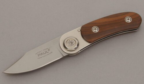 Lone Wolf Knives Series II Model 3 Paul with Cocobolo Wood Handle Scales handle material - Obverse Side - Item #KLC11166