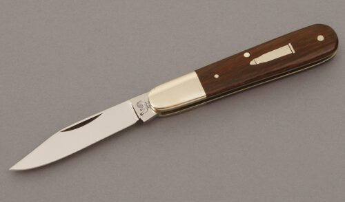 Hen & Rooster CM-8 .219 Zipper Barlow with Mozambique Ebony Wood Scales handle material - Obverse Side - Item #KLC11174