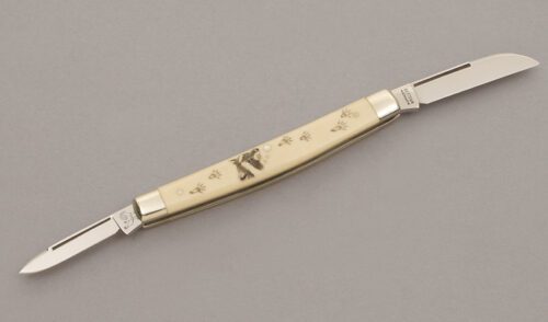 Hen & Rooster Two Blade Congress with Ivory Micarta Scales handle material - Obverse Side - Item #KLC11176