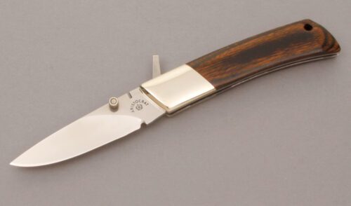 Aristocrat Knives Lockback Folder with Wood Micarta Handle Scales handle material - Obverse Side - Item #KLC11201