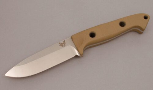 Benchmade Knives 162-1 Bushcrafter with Sand G-10 Handle Scales handle material - Obverse Side - Item #KLC11209