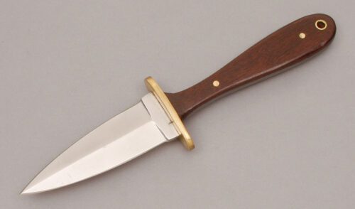 Jerry Sokol Boot Knife with Ebony Wood Scales handle material - Obverse Side - Item #KLC11225