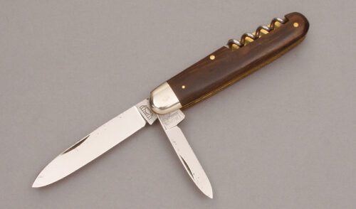 Bruckmann Knives 3 Blade Utility with Ebony Wood Scales handle material - Obverse Side - Item #KLC11232