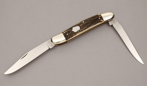 A.G. Russell Super Muskrat with India Stag Scales handle material - Obverse Side - Item #KLC11252