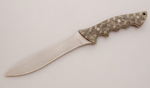 Hazen Knives Radical Fighter with Black Canvas Micarta Scales handle material - Obverse Side - Item #KLC11268