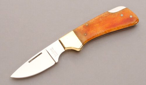 Kershaw Knives Model 2120 Macho Lockback with Smooth Bone Handle Scales handle material - Obverse Side - Item #KLC11271