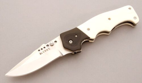 CRKT Knives Model 7085 The Natural with Smooth White Bone Scales handle material - Obverse Side - Item #KLC11275