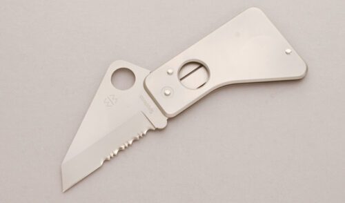 Spyderco Knives SC01PSCP Spydercard with Stainless Steel handle material - Obverse Side - Item #KLC11279