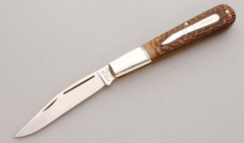 A.G. Russell CM-2 Granddaddy Barlow with Jigged Delrin Scales handle material - Obverse Side - Item #KLC11282