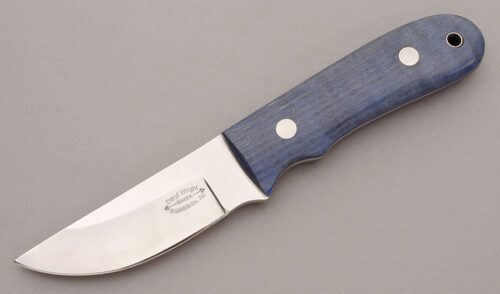 Deryl Wright Camp & Hunt with Blue Fiddleback Maple Scales handle material - Obverse Side - Item #KLC11291