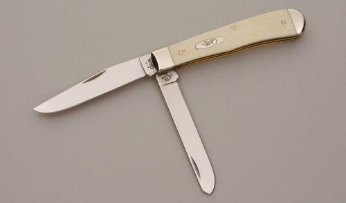 Case Cutlery 6254 Trapper with Smooth Oatmeal Bone Scales handle material - Obverse Side - Item #KLC11314