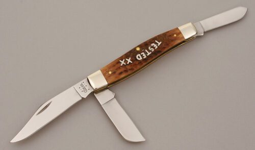 Case Cutlery 6375 Jumbo Stockman with Midnight Jigged Bone Scales handle material - Obverse Side - Item #KLC11316