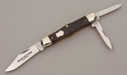 Winchester Knives W 15 3902 Whittler with Rogers Brown Jigged Bone handle material - Obverse Side - Item #KLC11319