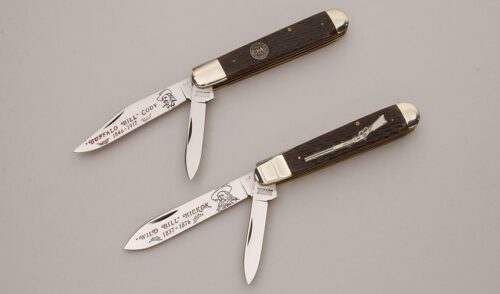 Winchester Knives The Scouts Set with Brown Jigged Bone Scales handle material - Obverse Side - Item #KLC11328