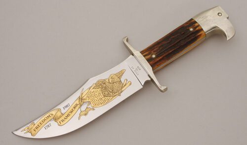 Case Cutlery Freedom's Framework Bowie with Stag Handle Scales handle material - Obverse Side - Item #KLC11346