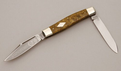 Bulldog Knives Moose with Gold Celluloid Scales handle material - Obverse Side - Item #KLC11361