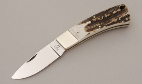 Hen & Rooster 107 Slip Joint Folder with Stag Handle Scales handle material - Obverse Side - Item #KLC11379