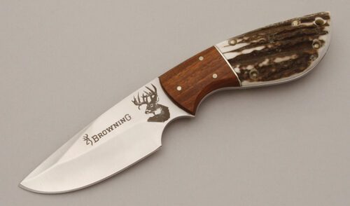 Browning Knives Hunter with Stag Handle Scales handle material - Obverse Side - Item #KLC11393